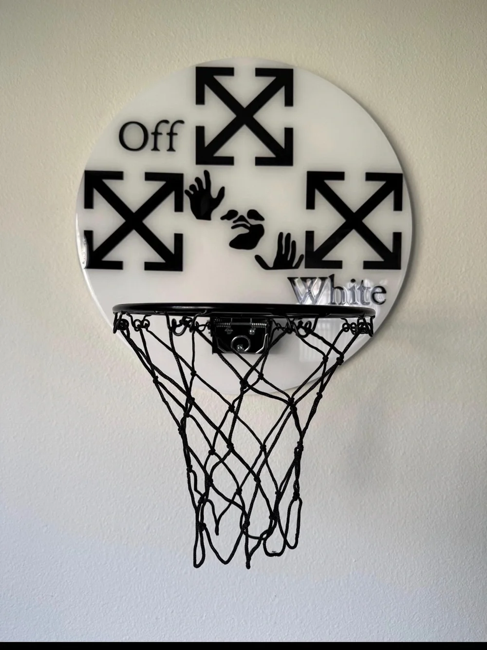 Off-White Black & White Decorative Wall Basketball Hoop